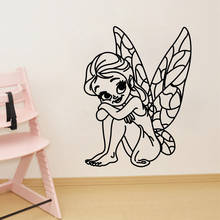 Fada dos desenhos animados crianças adesivos de parede crianças meninas decoração do quarto arte murais removível vinil mural quarto decalques de parede decoração da sua casa 2024 - compre barato