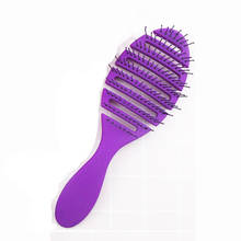 Peine negro violeta para el cabello, herramientas de peinado, masajeador de cabeza antiestático, peine mágico de alta calidad, 1 unidad 2024 - compra barato