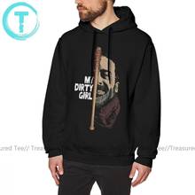 The Walking Dead Hoodie Look At My Dirty-GIRL Hoodies Long Length Cotton Pullover Hoodie Loose Big Cool Winter Mens Grey Hoodies 2024 - buy cheap