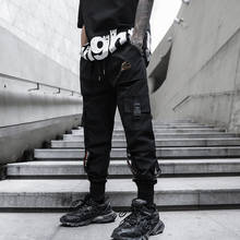 Calças masculinas casuais de hip-hop, calças com muitos bolsos, pretas cargo, moda masculina 2020, novas calças de moletom, calças de corrida, vitalidade moderna 2024 - compre barato