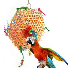 Pássaro papagaio mordidas escalada mastigar brinquedo pendurado tira de papel escovado corda pet gaiola decoração 2024 - compre barato