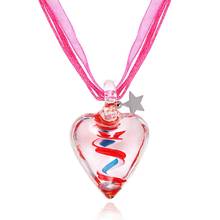Colgante de corazón de Murano hecho a mano para mujer, collar de cristal de cuerda elástica, joyería de moda para fiesta, 2020 2024 - compra barato