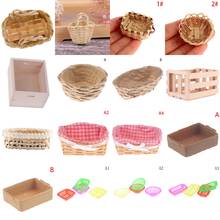 1pc Mini Cute Basket Simulation Food Basket Model Toys For Doll House Decoration 1/12 Dollhouse Miniature Accessories 2024 - buy cheap