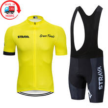 2020 equipe STRAVA Conjunto Roupas de Ciclismo Mens MTB Corrida de Bicicleta Maillot Ciclismo Ropa Hombre Verão Roupa de Bicicleta Jersey 2024 - compre barato