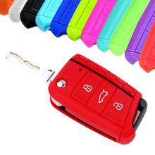 Muchkey Silicone Cover Holder Key Protection Smart Key Cover Of 4 Button Fits For For Volkswagen Golf 7 For Skoda Octavia A7 2024 - buy cheap