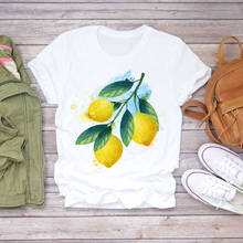 Summer female T-shirt pineapple watermelon fruit watercolor T-shirt short sleeve casual Harajuku graphics T-shirt top 2024 - buy cheap