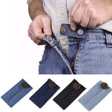 Calças jeans extensor de cintura 4 unidades, para homens mulheres com botão de metal acabado diy ajuste elástico de cintura 2024 - compre barato