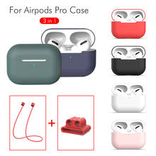 Funda suave 3 en 1 para Apple AirPods Pro, accesorios para auriculares inalámbricos, bolsas para Airpods 3, funda con correa antipérdida 2024 - compra barato