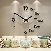 Relógio de parede decorativo 3d para sala de estar, sala de jantar, casa, com adesivo, relógio de parede 2024 - compre barato
