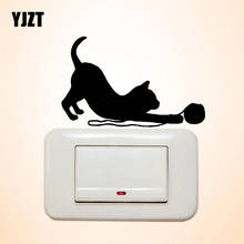 YJZT Funny Creative Vinyl Decal Wall Switch Sticker Living Room Decor Play Cat S19-0214 2024 - buy cheap