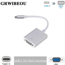Grwibeou usb 3.1 para vga adaptador tipo c para vga fêmea cabo adaptador para nova superfície macbook pro vendas quentes usb c para vga conversor 2024 - compre barato