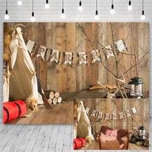 Avezano Boy Birthday Portrait Backdrop Tent Vintage Wooden Photography Backgrounds Photo Studio Photozone Photocall Decor Props 2024 - buy cheap