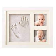 Wooden Three-frame Photo Frame Handprint With Cover Set Baby Gift Hand And Foot Model Hand And Foot Prints Baby Footprint Makers 2024 - buy cheap