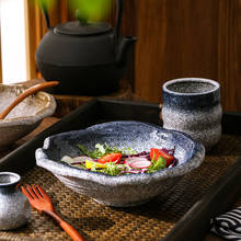 9 inch Japanese special-shaped ceramic bowl fruit salad bowl vegetable rice bowl watermark household ramen noodle bowl soup bowl 2024 - buy cheap