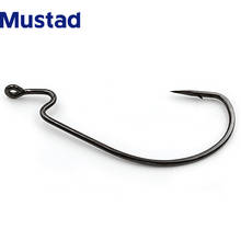Mustad 38105 Z-Bend Offset Hook  Norway Jigging Ringed Eye Fishing Hooks Saltwater for Bass Perch Fishing Tackle for Big Game 2024 - buy cheap