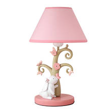 Cute Girl Pink Rabbit Table Lamps Bedroom Bedside Room Decorated Princess Children's Table Lights Study Desk Lights Lighting 2024 - buy cheap