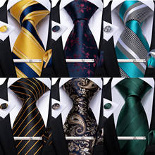 Corbata de seda 100% para hombre, diseño clásico de 8cm, alta calidad, conjunto de Clip para corbata, pañuelo para boda, regalo, DiBanGu 2024 - compra barato