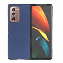 Z fold 3 funda caso samsung galaxy z fold 3 z fold 2 caso de luxo cruz padrão couro genuíno coque telefone capa z fold 2 2024 - compre barato