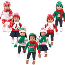 Doll Clothes 6Pcs/Set Christmas Sweater+Boots Suit For 18 Inch American Of Girl&43CM Reborn Baby New Born Doll Russia DIY Toy 2024 - buy cheap