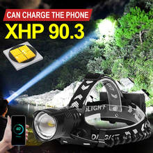 Linterna de cabeza potente led XHP90.3, linterna de cabeza con usb XHP70, luz de cabeza xhp50, batería recargable 18650, 400000LM 2024 - compra barato