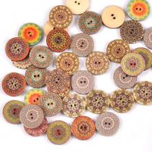 Vintage Mixed Wooden Round Buttons For Clothing Sewing Accessories DIY Scrapbook Crafts Home Decor Apparel Supplies 50pcs m2582 2024 - buy cheap