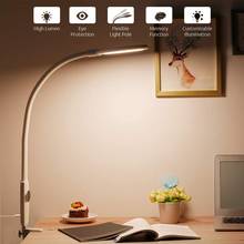 Lámpara LED de escritorio Flexible con Control táctil, luz de mesa regulable con abrazadera de Metal para oficina, sala de estar, cuidado de los ojos y cuello de cisne 2024 - compra barato