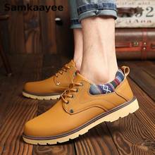 Size 39-44 Mens Casual Shoes Spring Autumn Male PU Leather Sneakers Lace-Up Flats Round Toe Hombre Solid Breathable Zapatos Y25 2024 - buy cheap