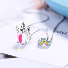 CHENGXUN-collar con colgante de unicornio arcoíris para mujer y niña, joyería bonita de moda, cumpleaños para hija, niños, navidad 2024 - compra barato