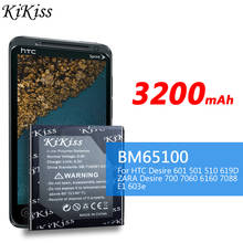 Kikiss-bateria de substituição para celular modelo bm65100, bateria de 3200mah para for htc desejo 601, 501, 510, 619d, vira desejo 700, 7060, 6160, e1, 603e 2024 - compre barato