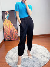 Pantalones con pliegue Miyak para mujer, pantalón informal ajustado, de gran elasticidad, color sólido, a la moda, novedad de verano 2021 2024 - compra barato