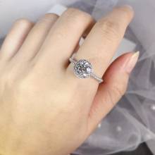 Женское балетное кольцо GEM'S 1Ct VVS1 Moissanite, круглое обручальное кольцо из стерлингового серебра 925 пробы, ювелирные украшения 2024 - купить недорого