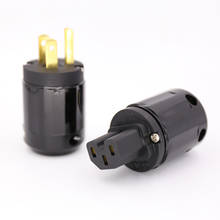 New Brass P-029 US Power Plug & C-029 IEC connector  (Black) 10pairs 2024 - buy cheap