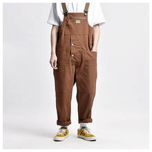 Male Japan Harajuku Streetwear Hip Hop Jumpsuit Bib Trousers Overalls Men Women Couple Loose Casual Wide Leg Cargo Pants 2024 - buy cheap