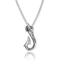 Fashion Men's Necklaces Jewelry Vintage Viking Stainless Steel Fish Hook Shape Pendant Necklace Punk Hip Hop Accessories PD0872 2024 - купить недорого