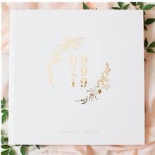 Personalized  Wedding Guest Book Botanical Horizontal Birthday Wedding Guestbook, Custom Baby shower , Gold Foil Keepsake Book 2024 - buy cheap