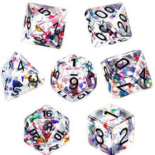 7 pcs/set Transparent Colored Bar Polyhedral Dice Digital Dice Set 2024 - buy cheap