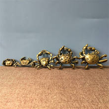 Vintage Brass Crab Small Statue Ornaments Animal Statue Tea Cup Holder Sculpture Home Office Desk Decoration Ornament Toy Gift 2024 - buy cheap