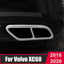 For Volvo XC60 2018 2019 2020 Car Rear Dual Exhaust Muffler End Pipe Stickers Cover Trims Accessories Stainless Steel 2PCS 2024 - buy cheap