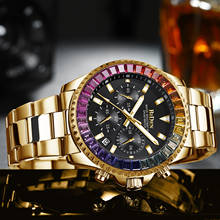 Hot Sale Automatic Date Mens Watches New Bezel Rainbow Diamonds Luxury Style Quartz Watch Stainless Steel Chronograph AAA Clocks