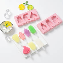 Homemade Food Grade Silicone Ice Cream Molds with lid Ice lolly Moulds Freezer Ice cream bar Molds Maker With Popsicle Sticks 2024 - buy cheap