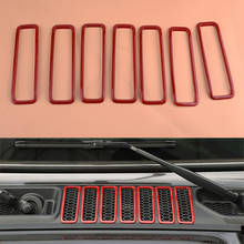 7pcs Front Engine Hood Exterior Air Conditioning AC Inlet Vent Cover Trim Red ABS Fit for Jeep Wrangler JL 2018 2019 2020 2024 - buy cheap