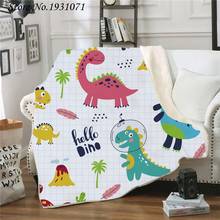 Cartoon Dinosaur 3D Printed Fleece Blanket for Beds Thick Quilt Fashion Bedspread Sherpa Throw Blanket Adults Kids 03 2024 - buy cheap