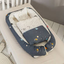 Novo recém nascido babynest cama berço portátil viagem cama tissu coton bebê nestje salão do bebê berço pára-choques com almofada colcha 2024 - compre barato