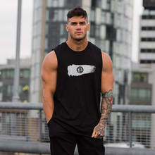 Men's summer fashion gym bodybuilding sports vest sleeveless shirt casual cotton fitness clothing shirt men 2024 - buy cheap