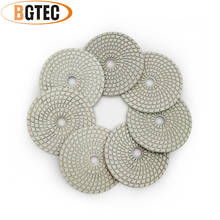 BGTEC 4inch 7pcs Professional wet diamond flexible polishing pads 100mm sanding disc for granite, marble, ceramic 2024 - buy cheap