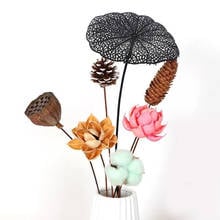 Natural Dried Flower Bouquet Cotton Lotus Pine Cones Lotus Fluffy Fruits Home Decor Wedding Ornament Florists Crafts Photo Props 2024 - buy cheap