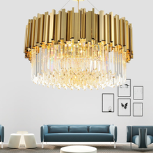 Round Modern Chandelier Lighting Living Room Gold Crystal Lamp Luxury Stainless Steel LED Lustre New Flush Mount Light 2024 - buy cheap