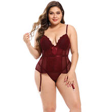 Plus Size Women Corset Lingerie Stitching Lace Sexy Ropa Gotica Mujer Floral Mesh Spaghetti Strap Bustier Transparent AS3444 2024 - buy cheap
