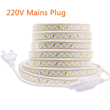 Tira de luces LED de 220V, 240V, 5630 SMD, resistente al agua, 180LED/M, banda Led Flexible de 1m-100m, cinta de diodo con enchufe europeo 2024 - compra barato