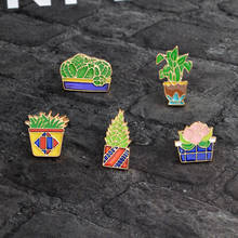 1PCS Exquisite Cartoon Lovely Plant cactus Brooches wholesale Pins Enamel Pin Lapel Brooches Badges Women Men Accessories 2024 - buy cheap